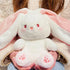 2PCS Reversible Plush Toy Pillow, Cute Carrot Strawberry Bunny Plush with Zipper, 7" Birthday Gift for Kids
