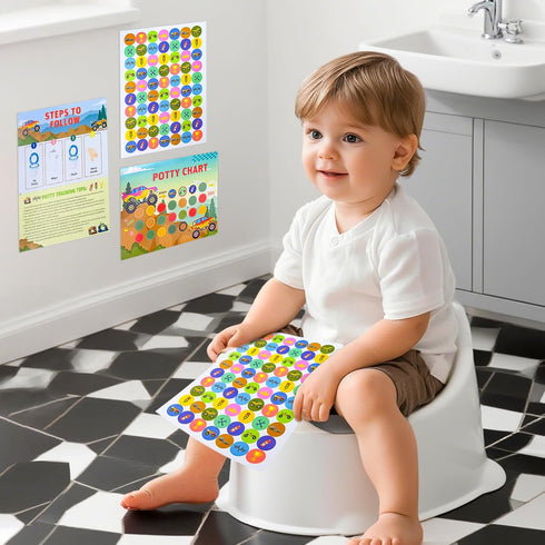 JLNGTHONG 10 Monster Car Potty Training Reward Chart, Potty Training Sticker Chart for Kids - Training Charts