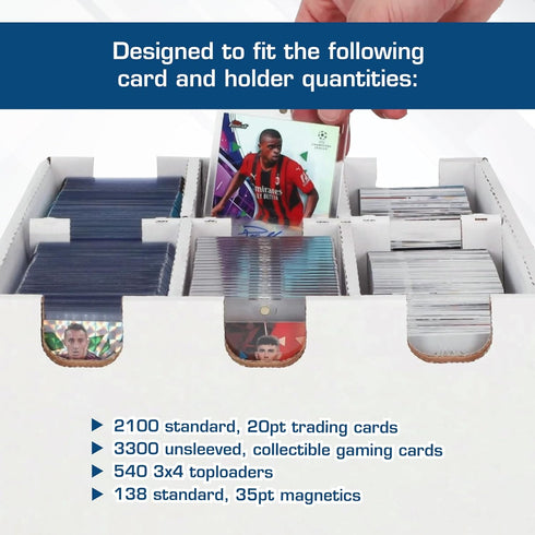BCW 6 Cell Cargo Card Storage Box, 3x2 Trading Card Storage Box Holds 2100 Standard Cards, Assembly Required
