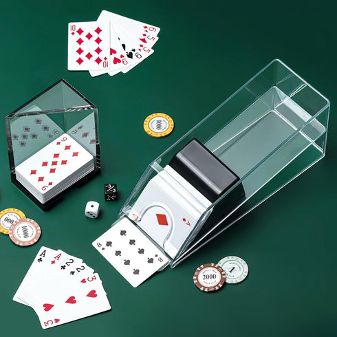 Honoson Blackjack Shoe and Discard Tray, Clear Acrylic Card Dispenser for Playing Cards Discard Holder