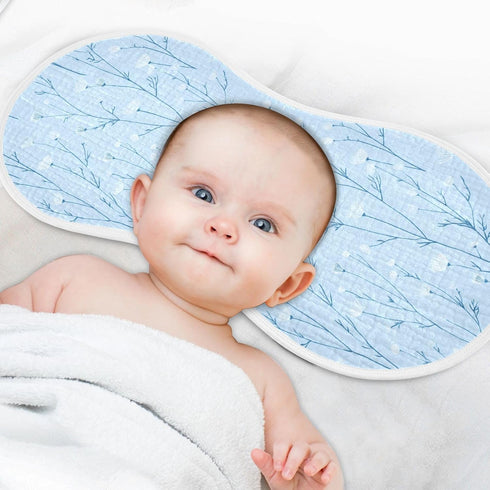 decor gift 4 Pack 22x11in Cotton Burp Cloths Muslin Easy Care Wildflower Pastel Blue Baby spit up Rags for Babies boy
