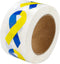 250 Small Blue & Yellow Ribbon Awareness Stickers for Support Ukraine and Down Syndrome Awareness