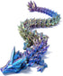 Three Color 12" 3D Printed Dragon, Articulated Crystal Dragon Fidget Toy, Home Office Decor Executive Desk Toy