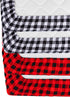 FIGEPO 4 Pack Set Buffalo Check Plaid Neutral Unisex Fitted Baby Crib Sheets for Baby Boys or Girls (Red)