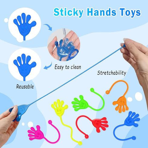 48PCS Sticky Hands Bulk Party Favors - Stretchy Fidget Toys for Kids - Goodie Bag Stuffers & Classroom Prizes