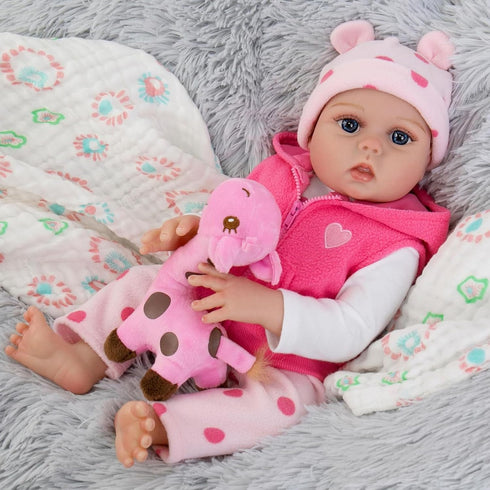 Reborn Baby Dolls 22 Inch Realistic Newborn Girl Handmade for Kids 3+ Year Old