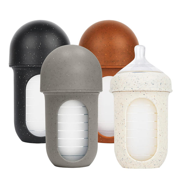 Boon Nursh Reusable Silicone Pouch Baby Bottles - Medium Flow Nipple -