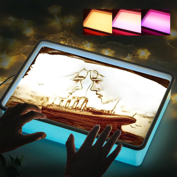 PreTrans Sand Painting Light Box Kids Light Table for Creative Art, 3