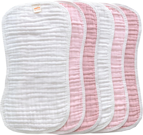 MUKIN Baby Muslin Burp Cloth Set of 6, Ultra Soft Absorbent Thick