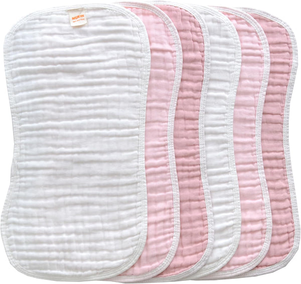 MUKIN Baby Muslin Burp Cloth Set of 6, Ultra Soft Absorbent Thick