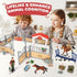 Horse Stable Playset, Horse Toys Set with Rider, Farm Animal Figurines for Kids 3-10, Christmas Birthday Gifts