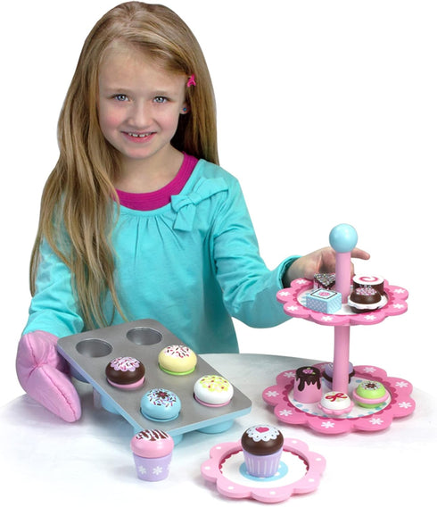 9 Set, Sophia's Piece Wooden Cupcake Multicolor