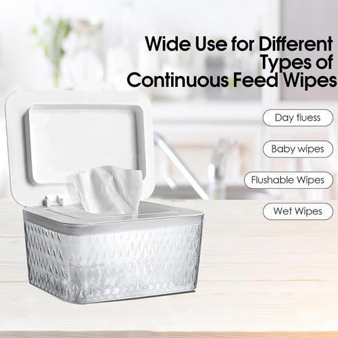 2 Pack Baby Wipes Dispenser Wipe Holder - Larger Capacity Wet Wipe Dispenser Box Wipes Container for Bathroom Keep