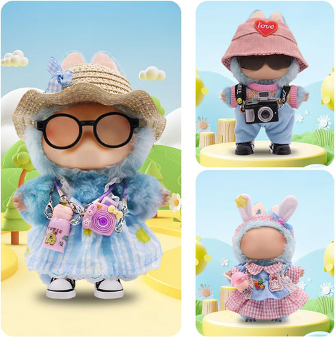 23-piece Set 6 Clothes for Labubu, Clothes and Accessories Designed for Labubu Doll Clothes, Includes Display Bag