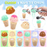 Counter Playset 3 4 5 6 7 8 Loscola Ice Cream Toy, Wooden Ice Cream Toys for Kids Toddlers, Pretend Play Kitchen Food
