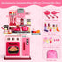 Playset, 27.1 Inches Set 1-3 3-5, DRAMATION Kids Kitchen Play Kitchen with Sound and Light, Kitchen for Toddlers