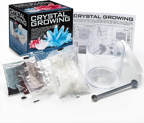 4M Crystal Growing Science Kit - 3 Colored Crystals, Easy DIY STEM Toys Lab Experiment Specimens, Great Educational