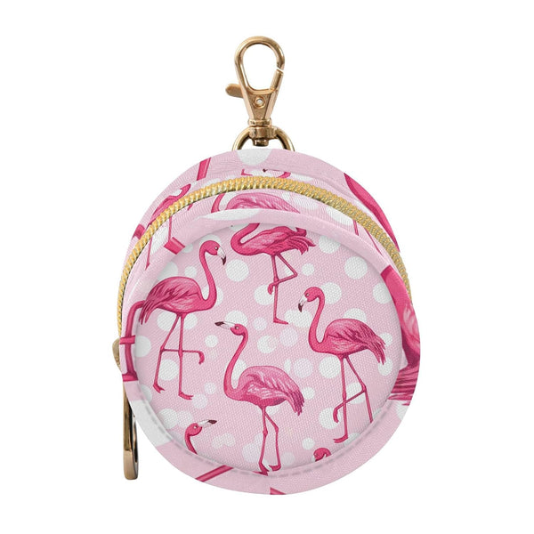 YETTASBIN Flamingos Portable Pacifier Holder Case with Metal Hook Buckle & Zipper for