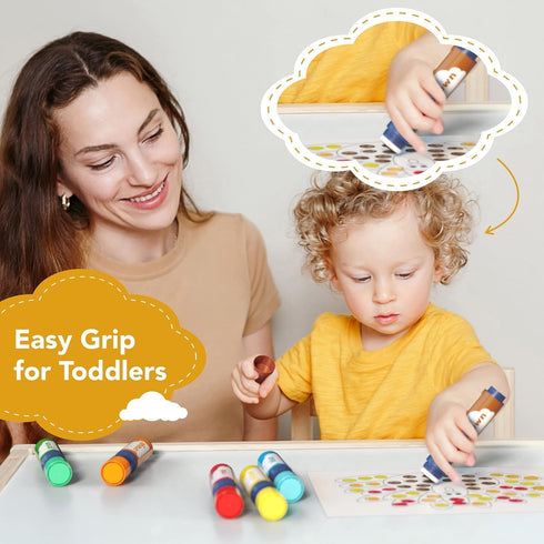 DOODLE HOG Washable Dot Markers for Toddlers Kids, 8 Colors Bingo Markers, Non-Toxic Arts and Crafts Supplies