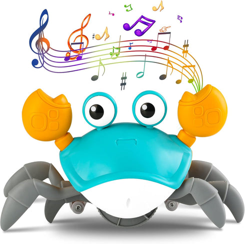 Hirger Crawling Crab Baby Toy, Tummy Time Toys for Infant 3-36 Months, Walking Dancing Crab for Toddler Birthday Gifts