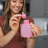 Reusable Baby Food Pouches, 5oz Leakproof Squeezy Self Feeding Toddler Sippy Cup with Straw, Pink, 2 Pack