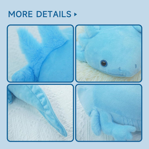 Axolotl Plush Toy, Soft Salamander Stuffed Animal Gift for Kids and Adults - 31 Inch, Blue