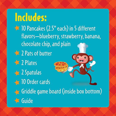 Pancake Pile-Up Sequence Relay Board Game for Preschoolers, 2-4 Players