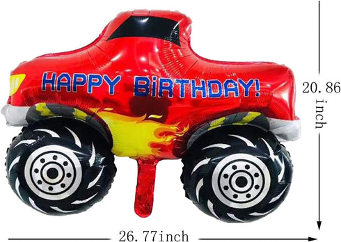 ALY 6PCS 3rd 3rd Monster Truck Foil Balloons for Kids Birthday Baby Shower Car Theme Party Decorations (Monster Truck
