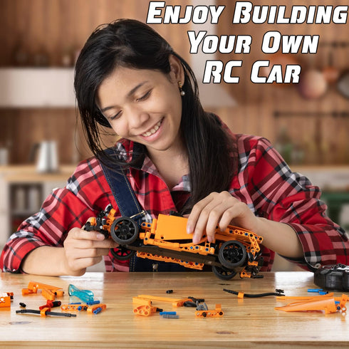 WISEPLAY STEM Kits for Kids Age 8-10 - 421 pcs RC Car Kits to Build, Engineering Toys for Ages 8-12