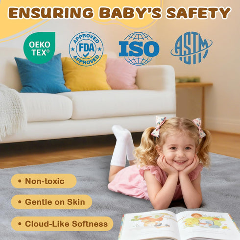 Yozoia 50 50, Tummy Baby Play Mat x Thick Baby Play Mat for Floor, Ultra Soft Playpen Mat, Machine Washable Time Foam