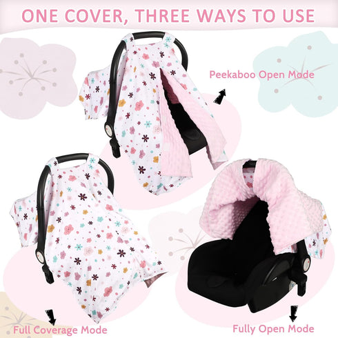 Pea Pod Car Seat Cover for Baby, Infant Carseat Cover with Peekaboo Opening Design Car Seat Canopy Cover, Nursing Cover