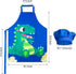 2 Sets Year(3-5 R HORSE Pcs Kids Aprons Chef Hat Adjustable Blue Cute Dinosaur Kitchen Aprons Cooking Baking Painting