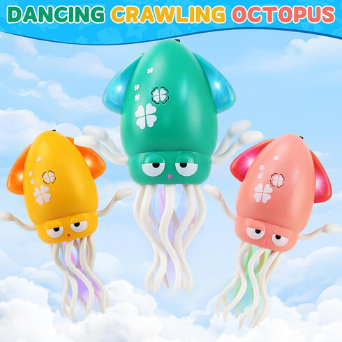 12-18 Tummy 1 2 3 4 5 6 LZZAPJ Electric Dancing Octopus Light Music Suitable for Months Old Baby Toys, Kid Crawling