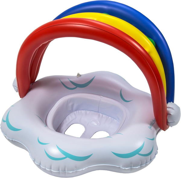 SwimSchool Rainbow Babys First Pool Float - 6-18 Months - Novelty Baby Boat
