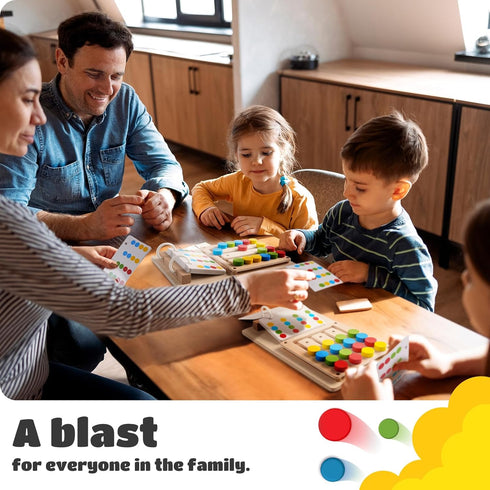 LiKee No-Lose-Parts Wooden Color Matching Slide Puzzle for 3+ Years Old, Montessori Learning Toys for Kids