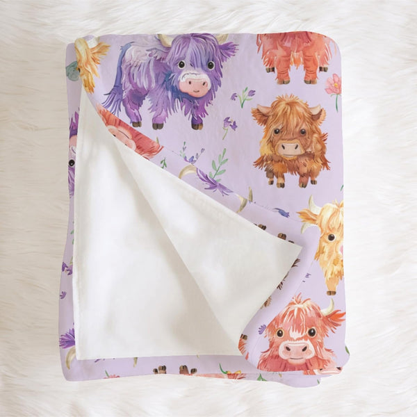 SqtmuHLuo Highland Cow Baby Blanket for Boys Girls Gender Cute Western Farm Animals