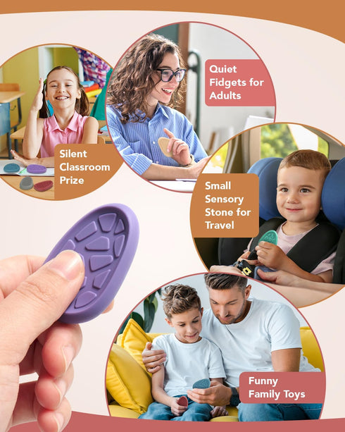 24 Pack Fidget Toys Adults Sensory Stone: Texture Worry Stone for Kids Calming - Sensory Autism Toys for Stress Relief