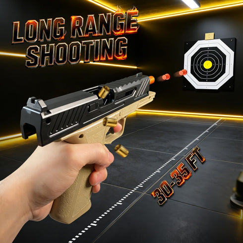 Shell Ejecting Toy Gun Pistol, Soft Bullet Toy Guns for Boys, Kids, Automatic Pull Back Action Toy Pistols, Fun