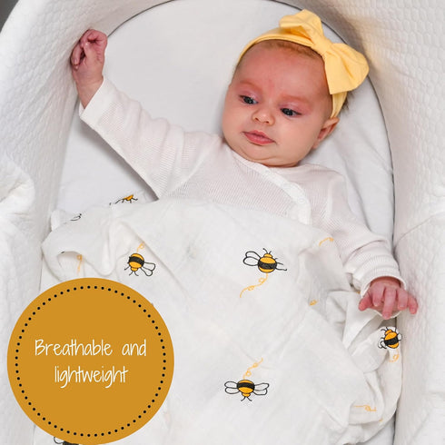 100% 47 47 Inches LollyBanks Baby Blanket, Cotton Muslin Swaddle Blankets for Boys and Girls, Large x Newborn Blanket