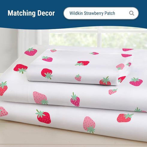 100% Wildkin Cotton Fitted Crib Sheet Soft & Breathable Fitted Sheet (Strawberry Patch)