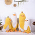PEACH CAT Banana Duck Plush Pillow, Cute Stuffed Animal for Girls and Boys, White 19.7"