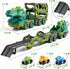 10 1 9 3-5 3 4 5 6 7 8 IHAHA in Dinosaur Truck Toys with Dino Cars for Kids Years, Dino Carrier Truck with Foldable