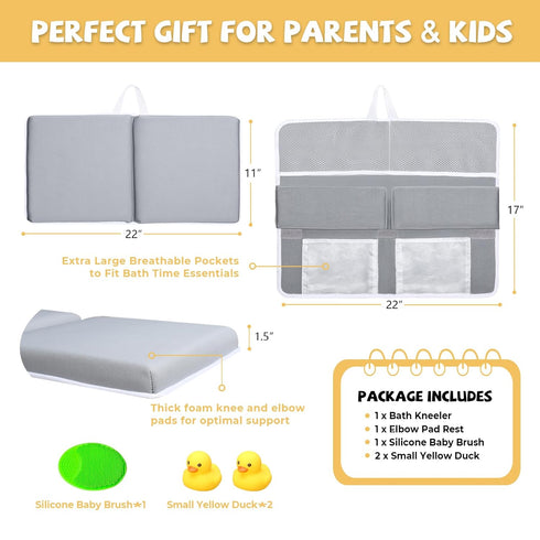 Elbow Set, Bath Kneeler and Rest Pad Quick Dry Baby Bath Kneeling Pad Thick Soft Non-Slip Baby Bathtub Mat for Baby