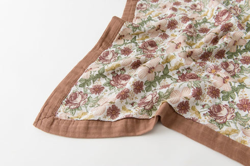 47" 47" 2 Summer Floral-2) Little Jump Boho Vintage Floral Muslin Blanket Baby Quilt - Silky Soft and Breathable Crib