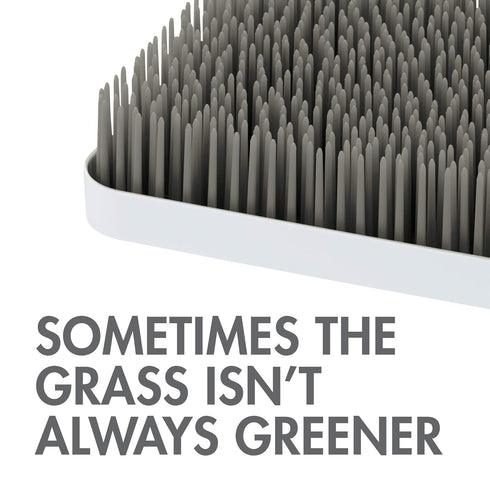 Boon Grass Plastic Drying Rack - Modern Countertop Baby Bottle Organizer - 9.75 x 9.88 x 3.0 inches - Gray by Boon