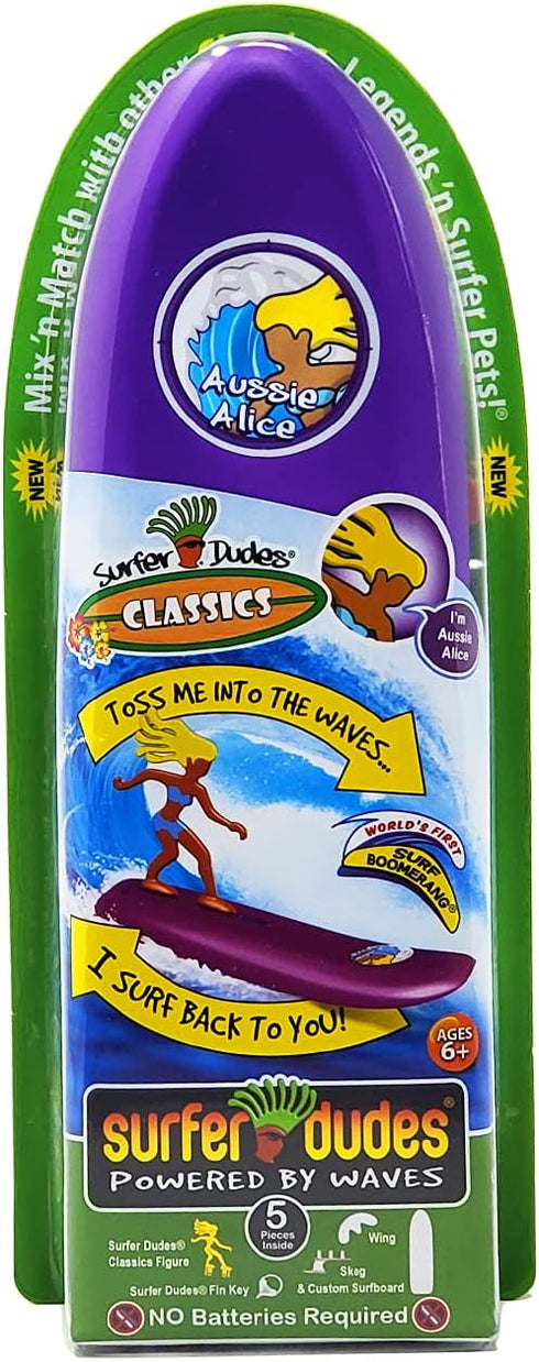 Surfer Dudes Classics Wave Powered Mini-Surfer and Surfboard Beach Toy - Alice Aussie