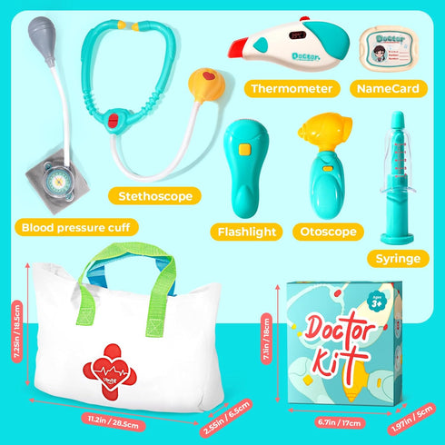 Doctor Kit for Toddlers 3-5 - Preschool Pretend Play Medical Kit with Stethoscope