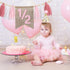 1/2 6 Silipull Birthday Supplies Includes Half Birthday High Chair Banner and Hat Gold Candle Cake Topper Months Tassel