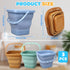 LNCOJOLM 3PCS 3L Summer Collapsible Bucket Sandbox Kit Castle Mold Building Snow Toys for Kids, Foldable Beach Bucket