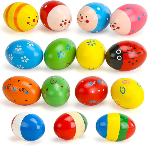 POPLAY 15PCS Egg Shakers, Maracas for Kids Musical Instruments for Babies Hand